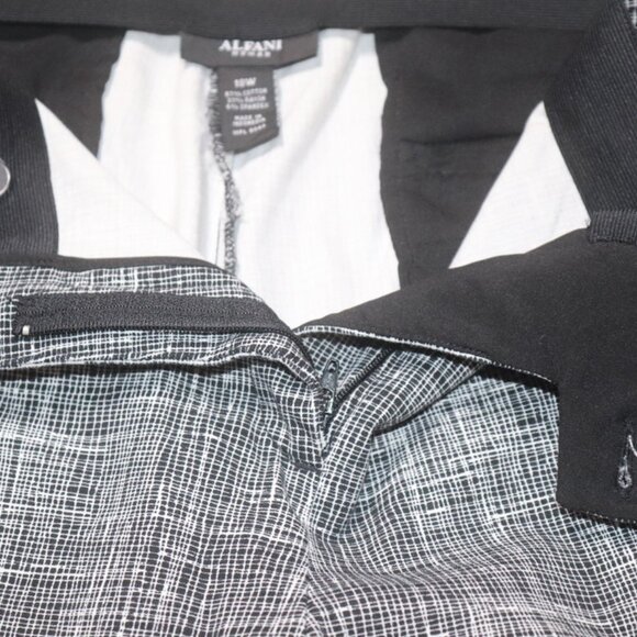 Alfani Womens Printed Casual Trouser Pants, Black White, Size 18W, Back 2 Office - Picture 6 of 12